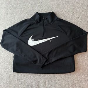 Nike Black and White Quarter-Zip Top